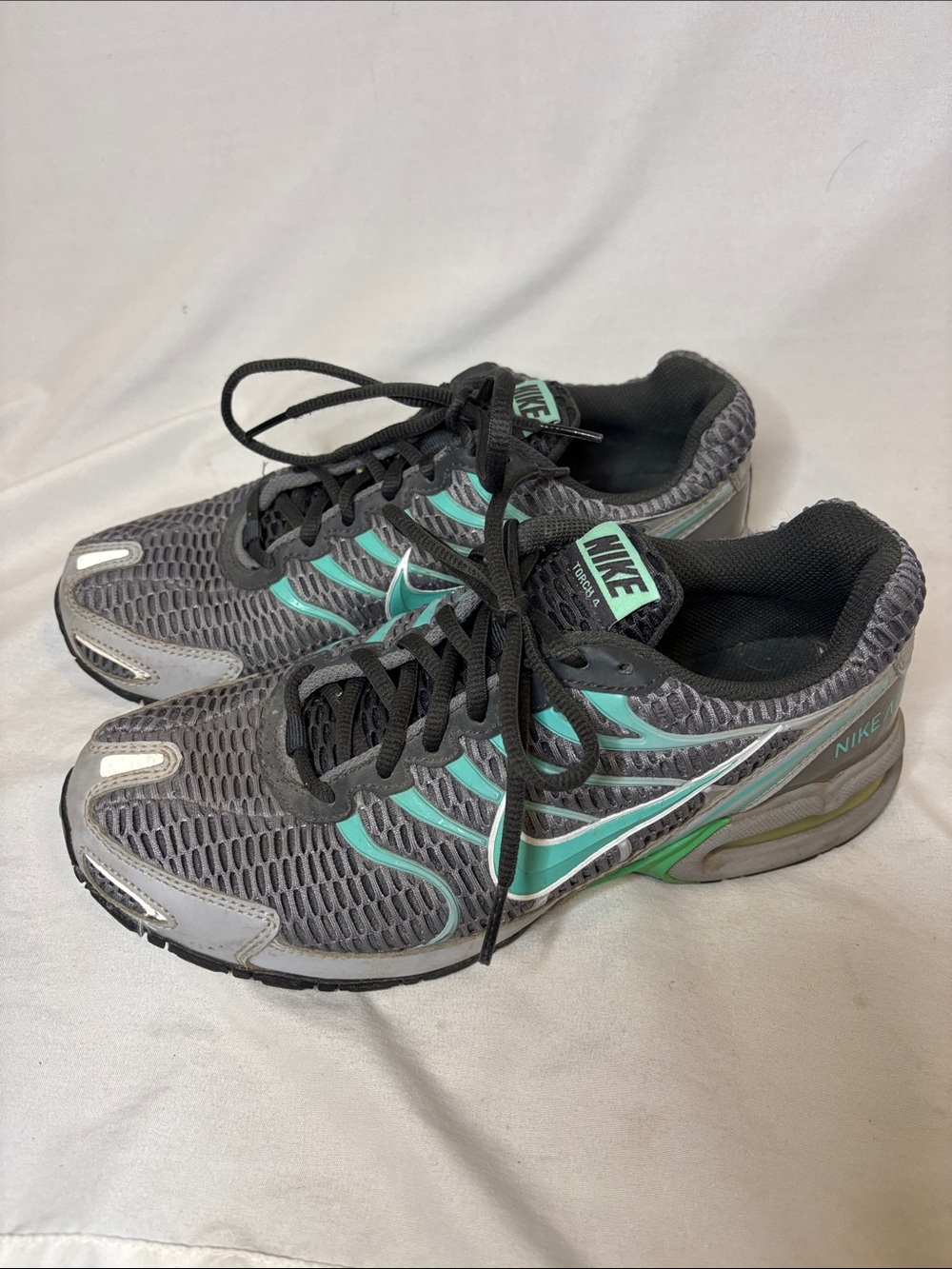 Nike Torch 4-Women's Gray Green Air Max Running Shoes Size 7.5